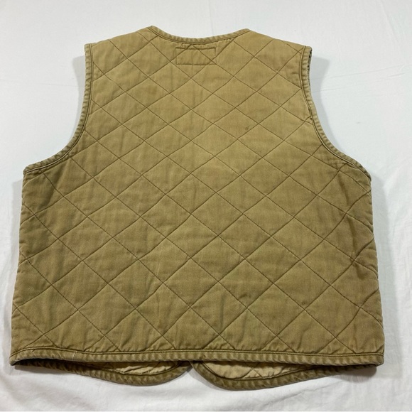 Eddie Bauer Quilted Vest Tan S/P Men’s Button Down quilted Casual Vest P… - Picture 7 of 7